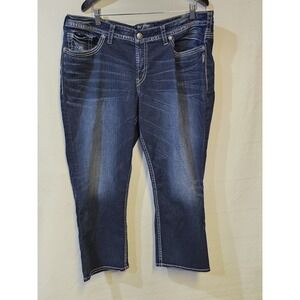 Silver Jeans Suki Fluid Selvedged  Cropped Dark Wash Women's Jeans 20x22.5